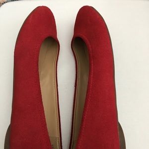 Lands’ End Red Suede ballet flats
